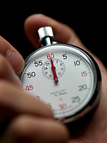 Close-up of hand holding a stopwatch