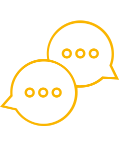 Two overlapping speech bubbles