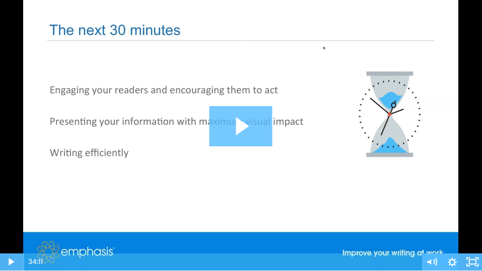 Video still from report-writing webinar