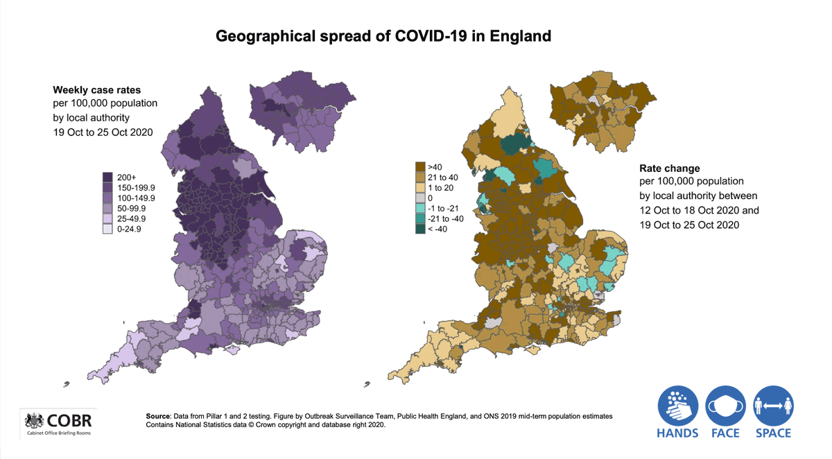 Official Government diagram about geographical COVID-19 spread. Full description below, under summary field labelled 'Open image description’