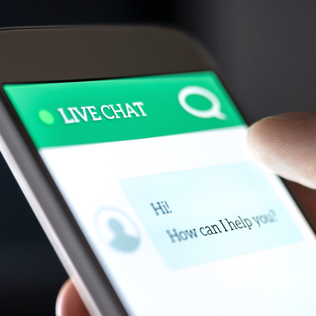 Live chat support conversation on smartphone