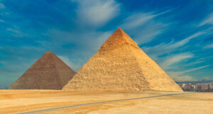 Pyramid against blue sky