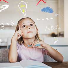 Girl has lightbulb moment while studying