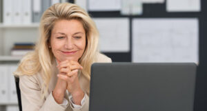 Business woman at laptop